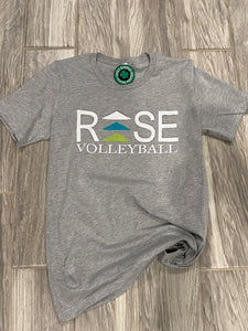 White RISE LOGO Gray Gildan Style Shirt