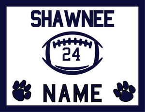 White Background Football Design Yard Sign