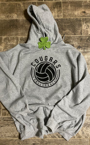 Volleyball Cougar - Black Text Sweatshirt Hoodie