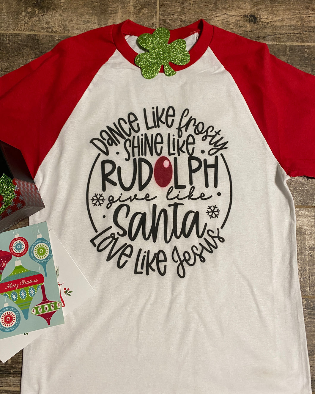 Give like Santa, LOVE like JESUS! 3/4 Raglan