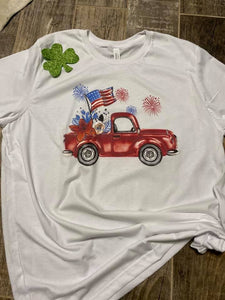 Red USA Truck T-Shirt